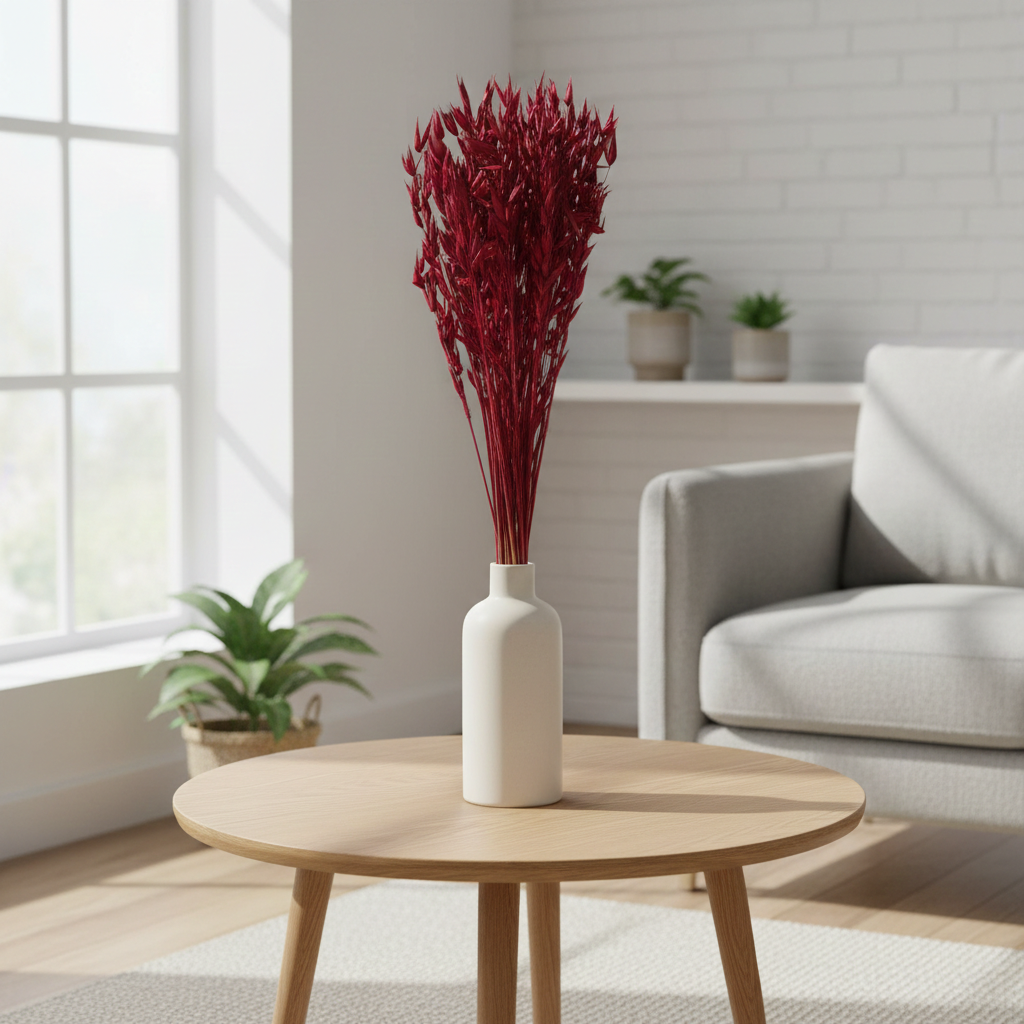 Sušená avena (oves) bordo svazek – přírodní dekorace vhodná do kytic, věnců i váz